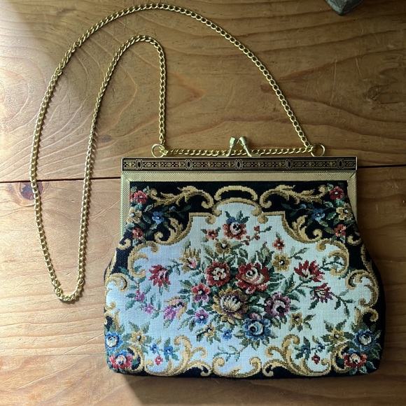 Cottagecore Needlepoint Vintage Purse 80s 90s Boho Floral Y2K - Picture 14 of 14